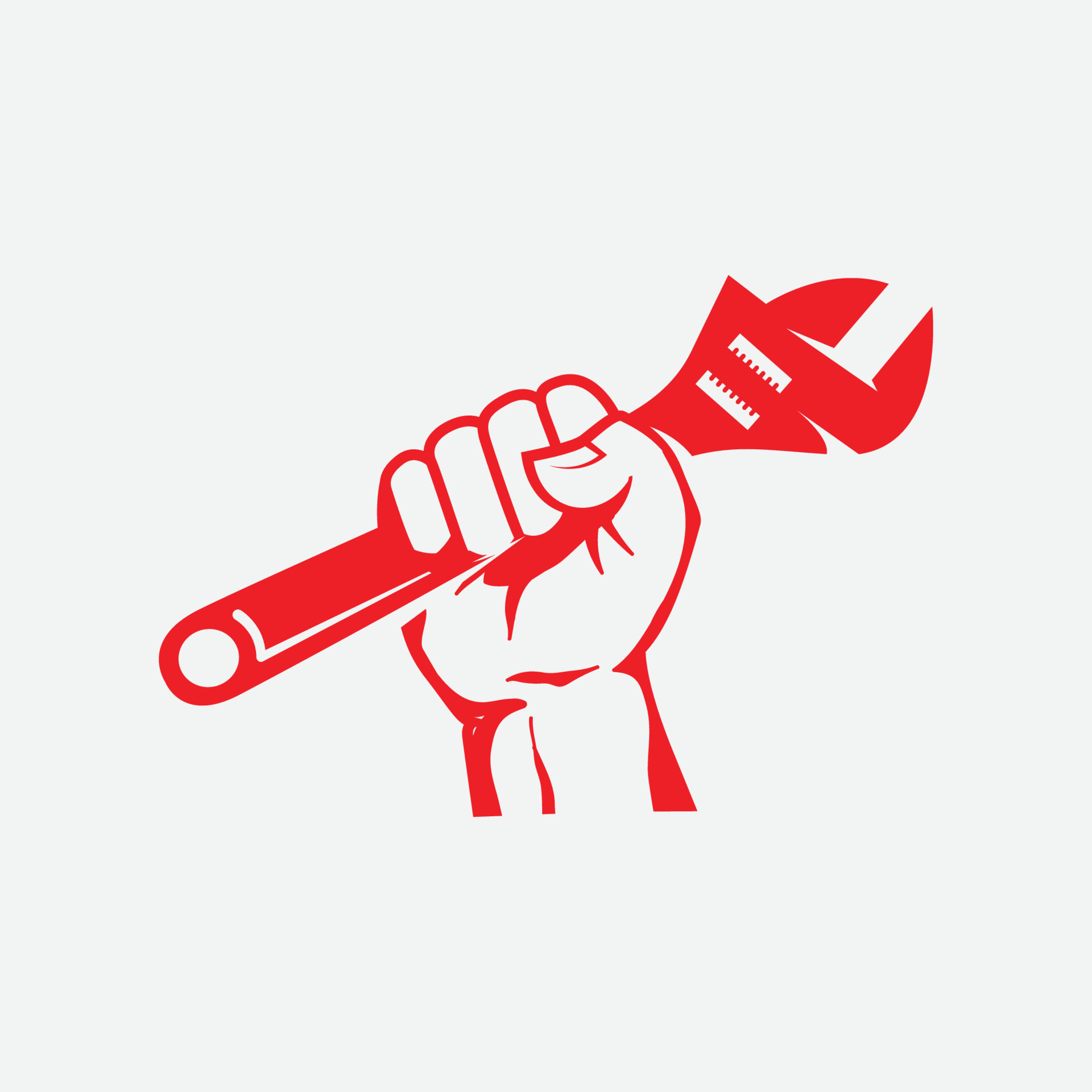 handy man service icon, tools logo icon, hand up with hummer logo