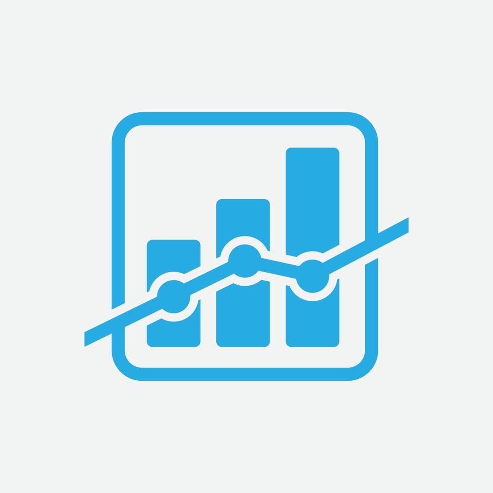 plantilla de diseño de icono plano de gráfico de barras, icono de estadística, ilustración vectorial de diseño analítico de datos, icono plano analítico de datos vector