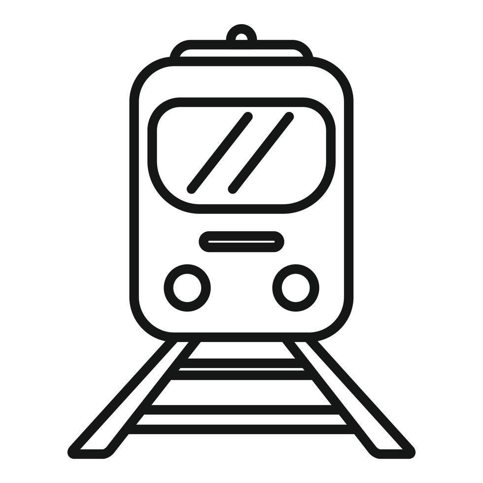 vector de contorno de icono de parada de tren. plataforma ferroviaria