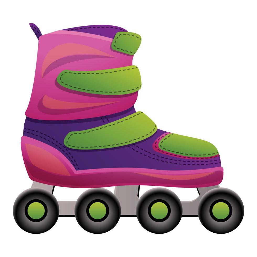 vector de dibujos animados de icono de patines rosa. deporte de verano