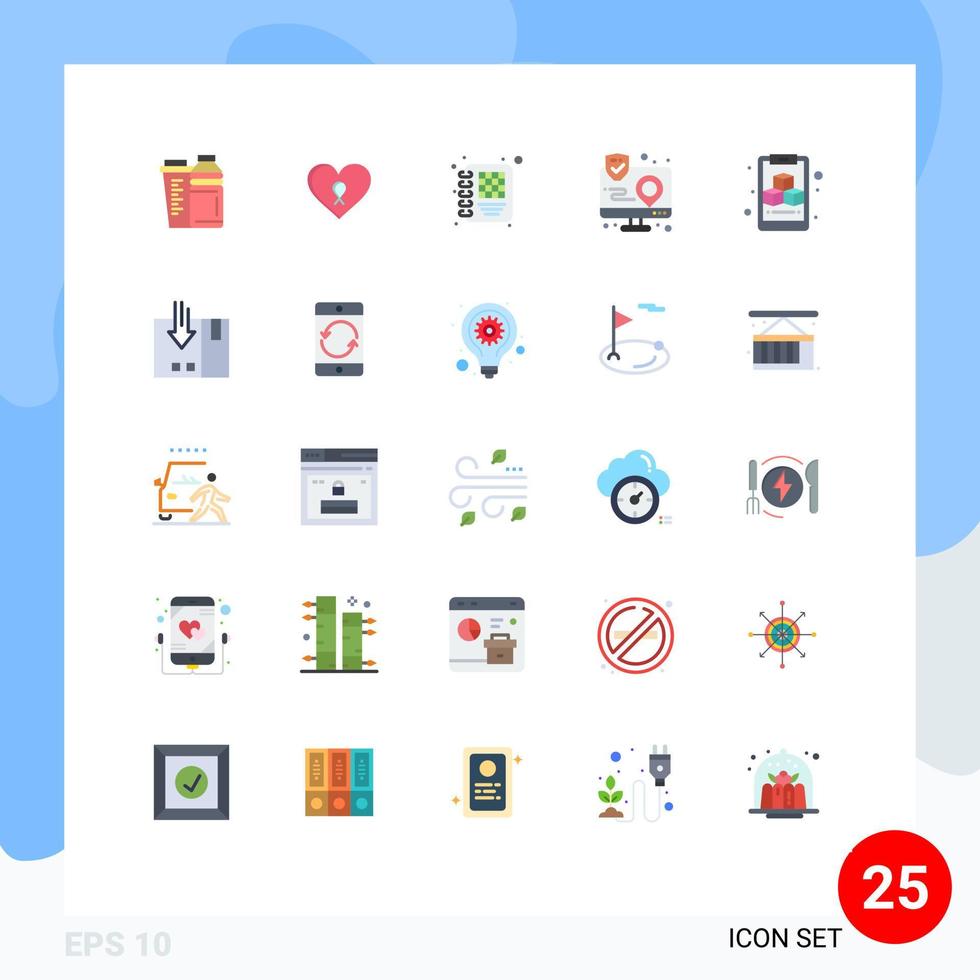 25 Thematic Vector Flat Colors and Editable Symbols of clipboard interface patient interaction action Editable Vector Design Elements