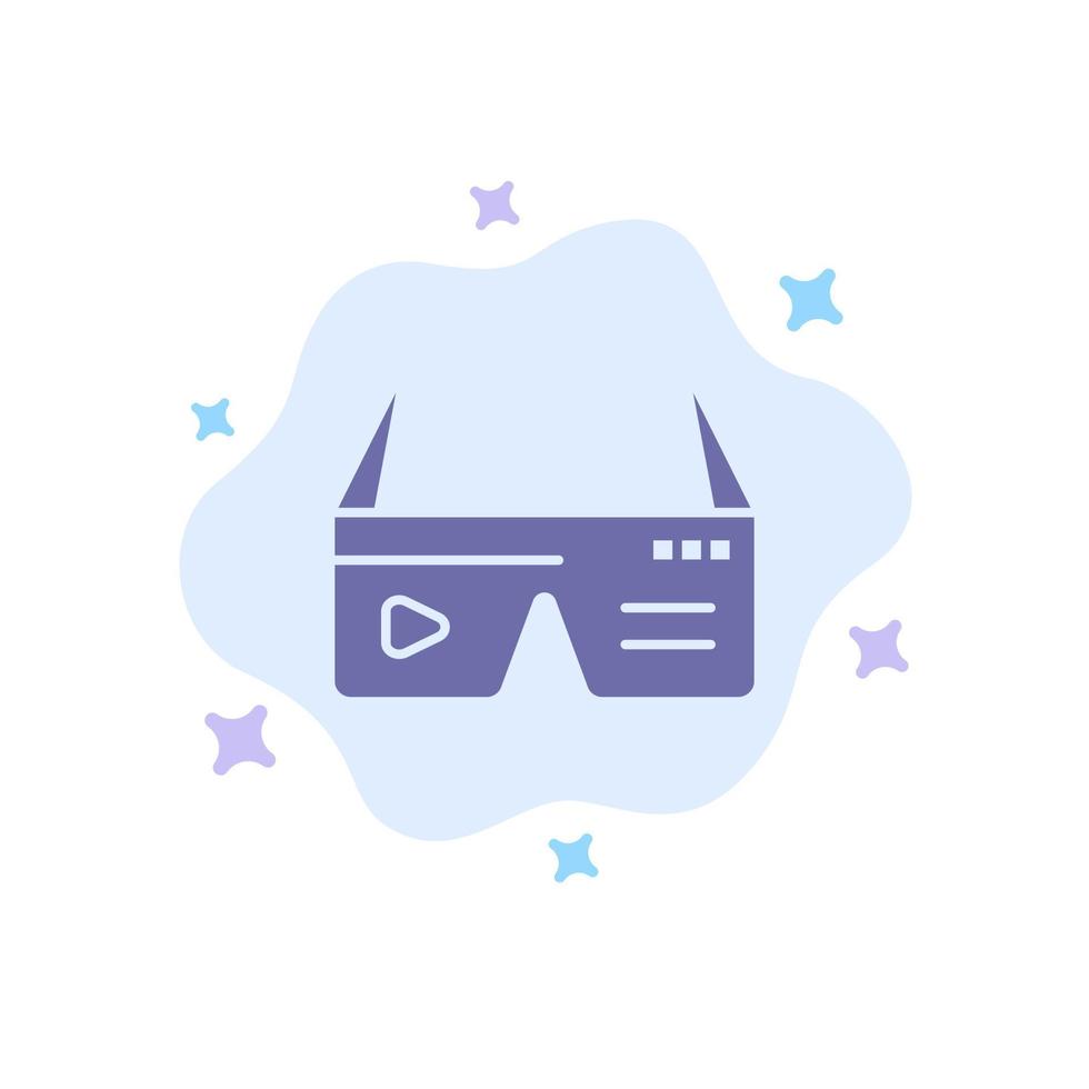 Computer Computing Digital Glasses Google Blue Icon on Abstract Cloud Background vector