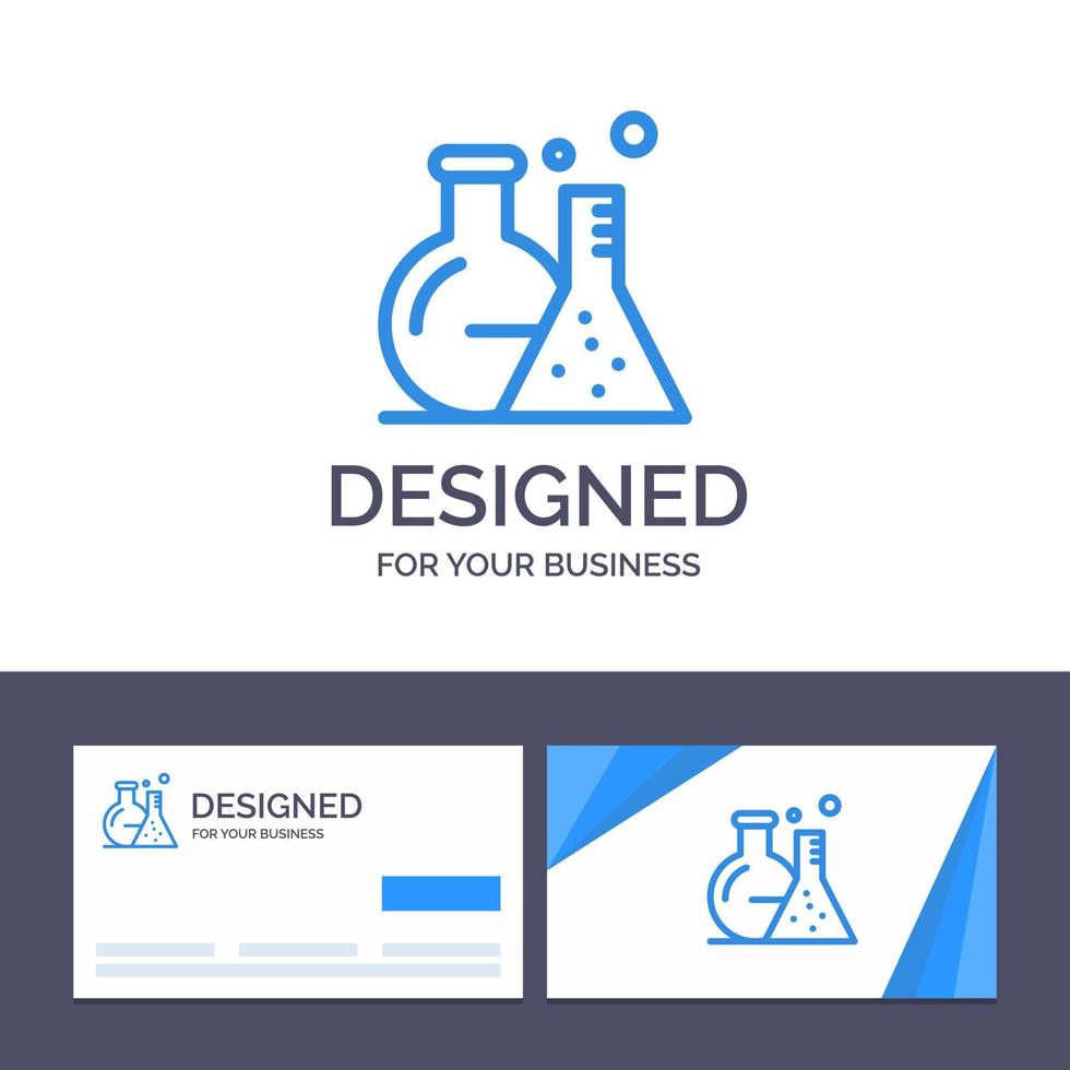 ilustración de vector de ciencia de laboratorio de matraz de tubo de plantilla de logotipo y tarjeta de visita creativa