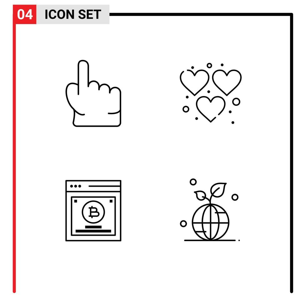 4 Creative Icons Modern Signs and Symbols of finger comparing touch game split testing Editable Vector Design Elements