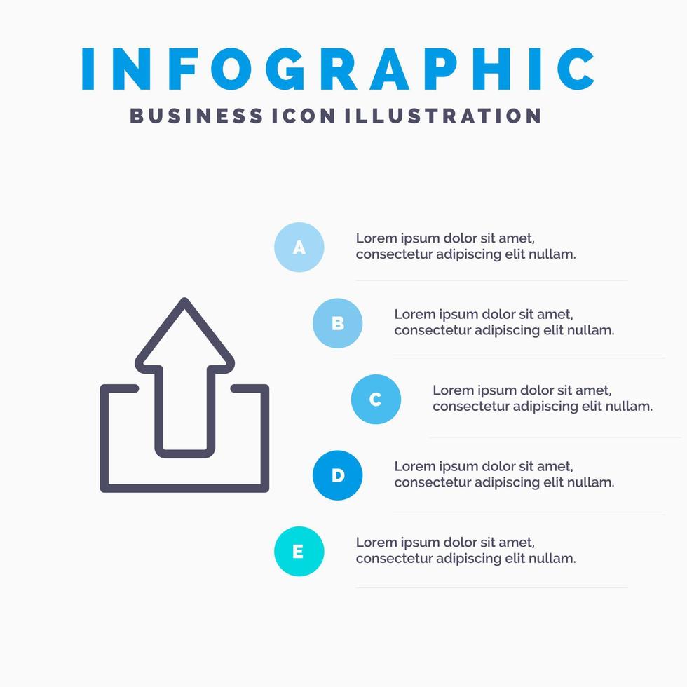 Arrow Arrows Up Upload Line icon with 5 steps presentation infographics Background vector
