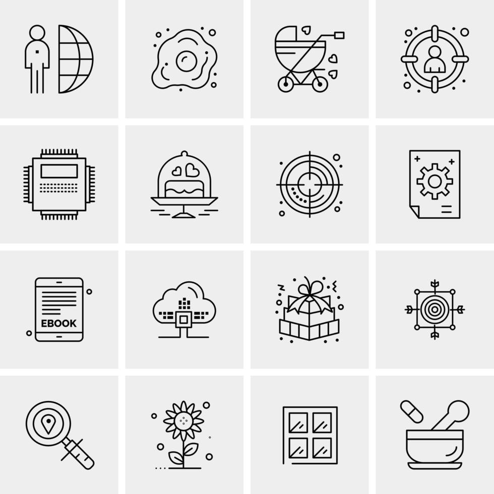 16 Business Universal Icons Vector Creative Icon Illustration to use in web and Mobile Related project