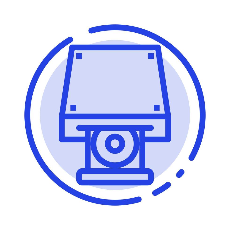 Dvd CDROM Data Storage Disk Rom Blue Dotted Line Line Icon vector