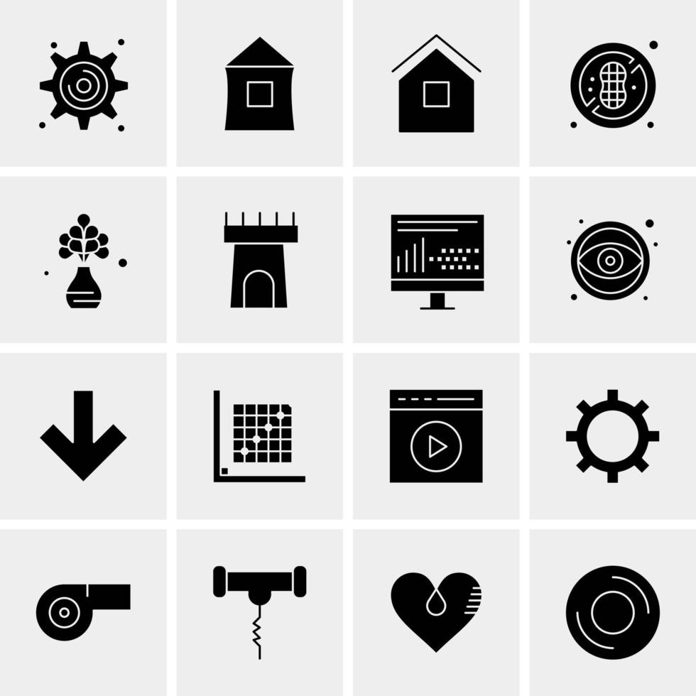 16 iconos universales de negocios vector ilustración de icono creativo para usar en proyectos relacionados con la web y dispositivos móviles