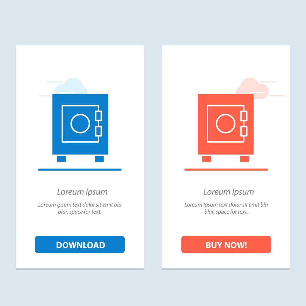 Locker Lock User  Blue and Red Download and Buy Now web Widget Card Template vector