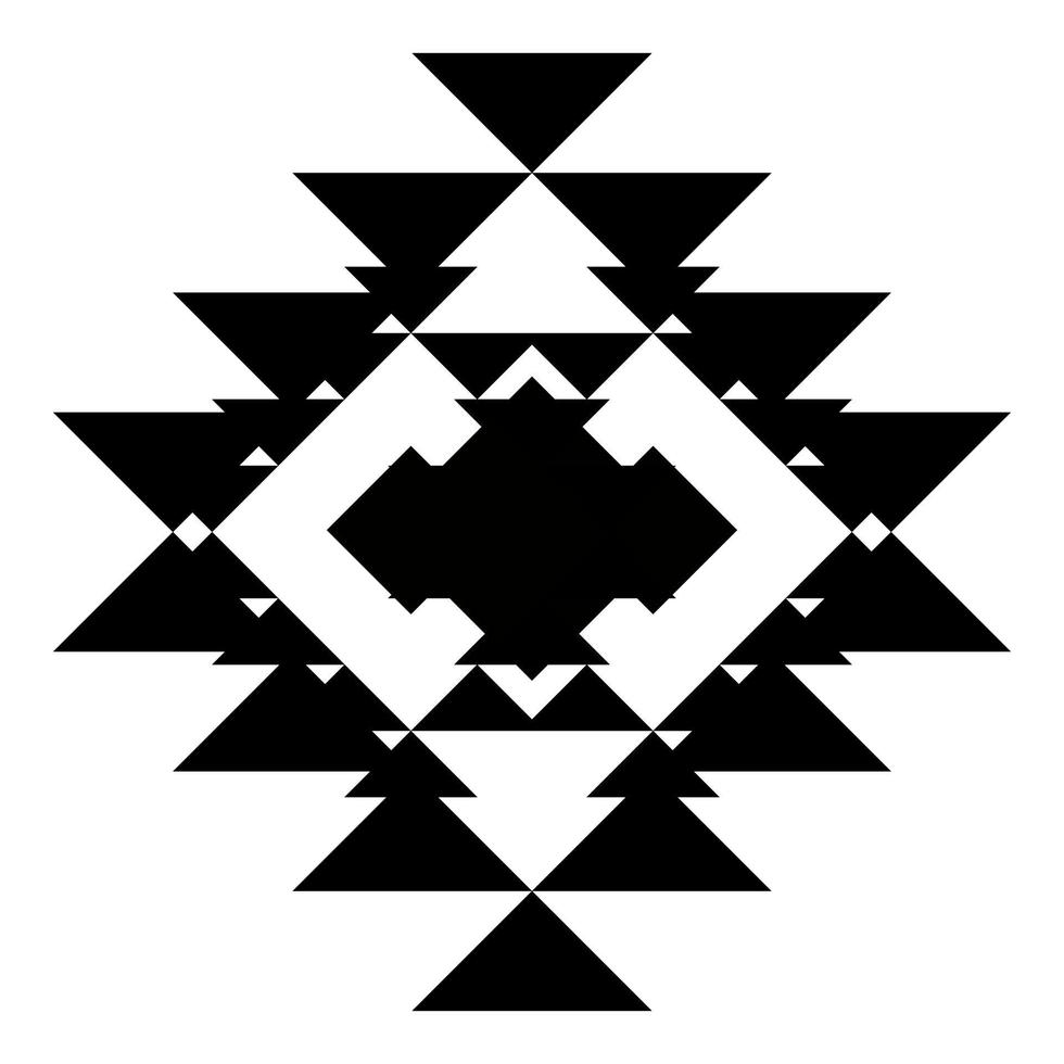 black and white with geometric ethnic vector