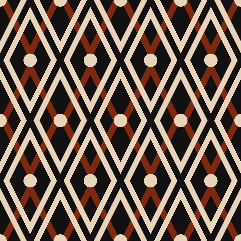 Ethnic geometric pattern. Diamond rhombus dot shape overlapping color seamless pattern background. Batik, sarong traditional pattern for fabric, home decoration elements, upholstery, wrapping. vector