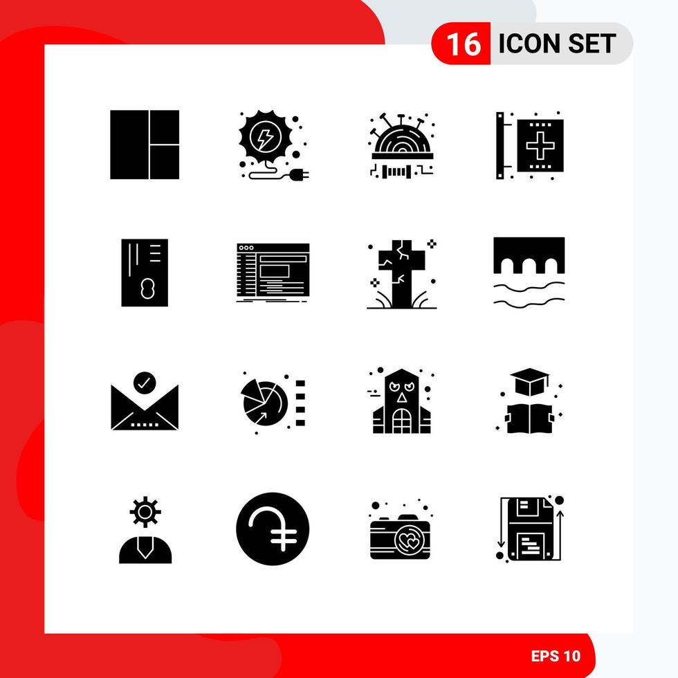 User Interface Pack of 16 Basic Solid Glyphs of admin credit card stitch atm form Editable Vector Design Elements