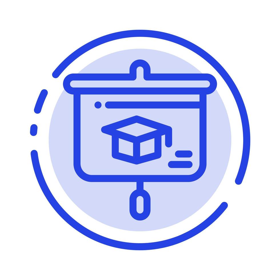 Chart Education Presentation School Blue Dotted Line Line Icon vector