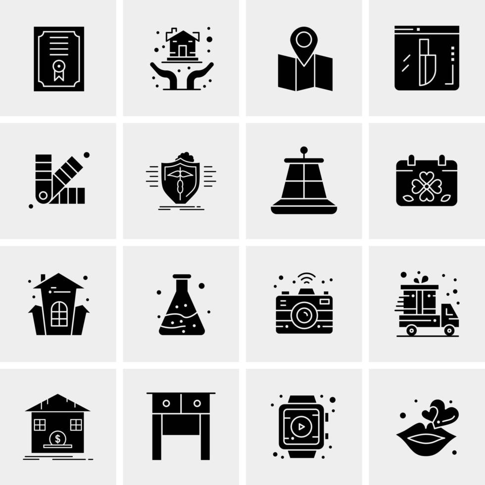 16 iconos universales de negocios vector ilustración de icono creativo para usar en proyectos relacionados con la web y dispositivos móviles