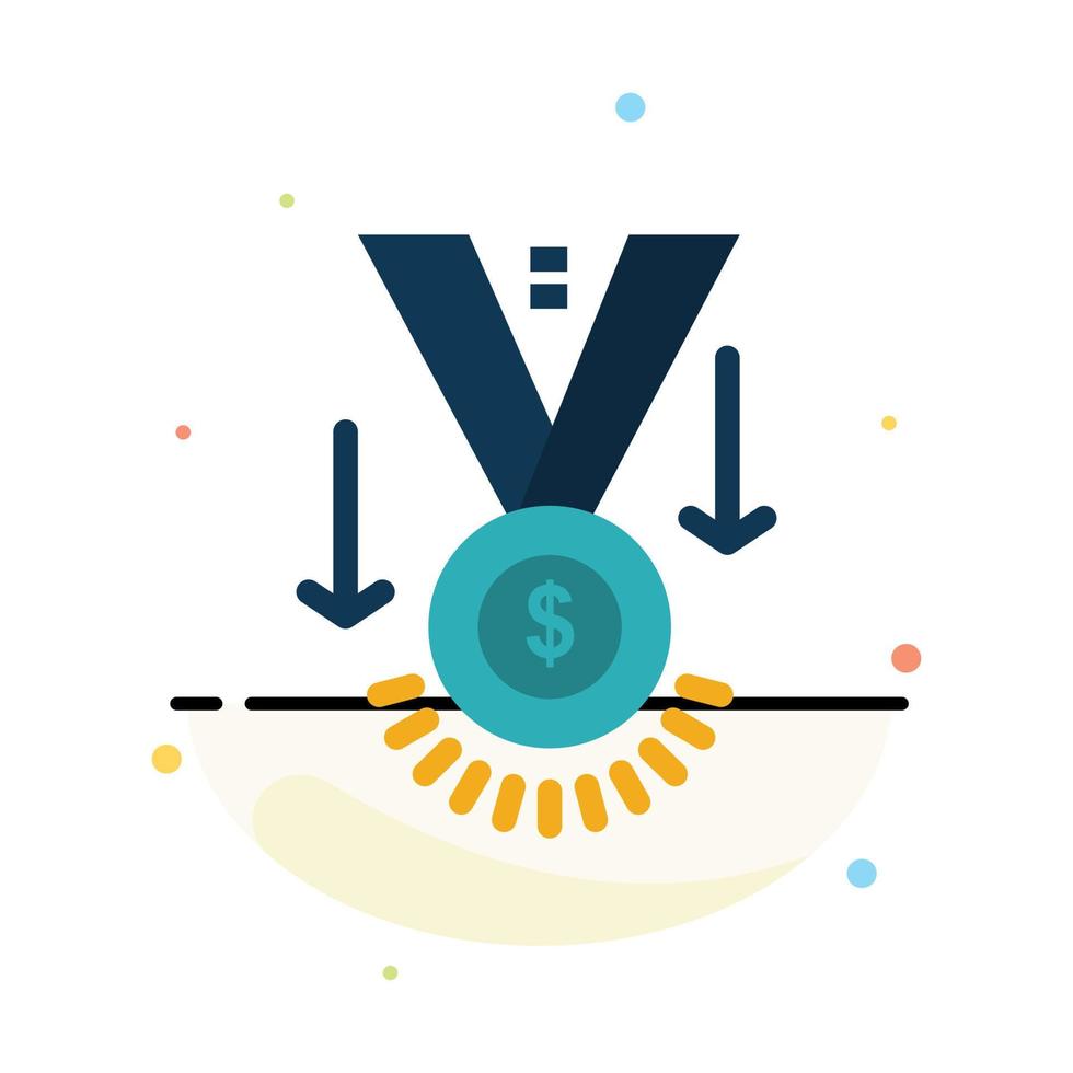 Award Medal Star Winner Trophy Abstract Flat Color Icon Template vector