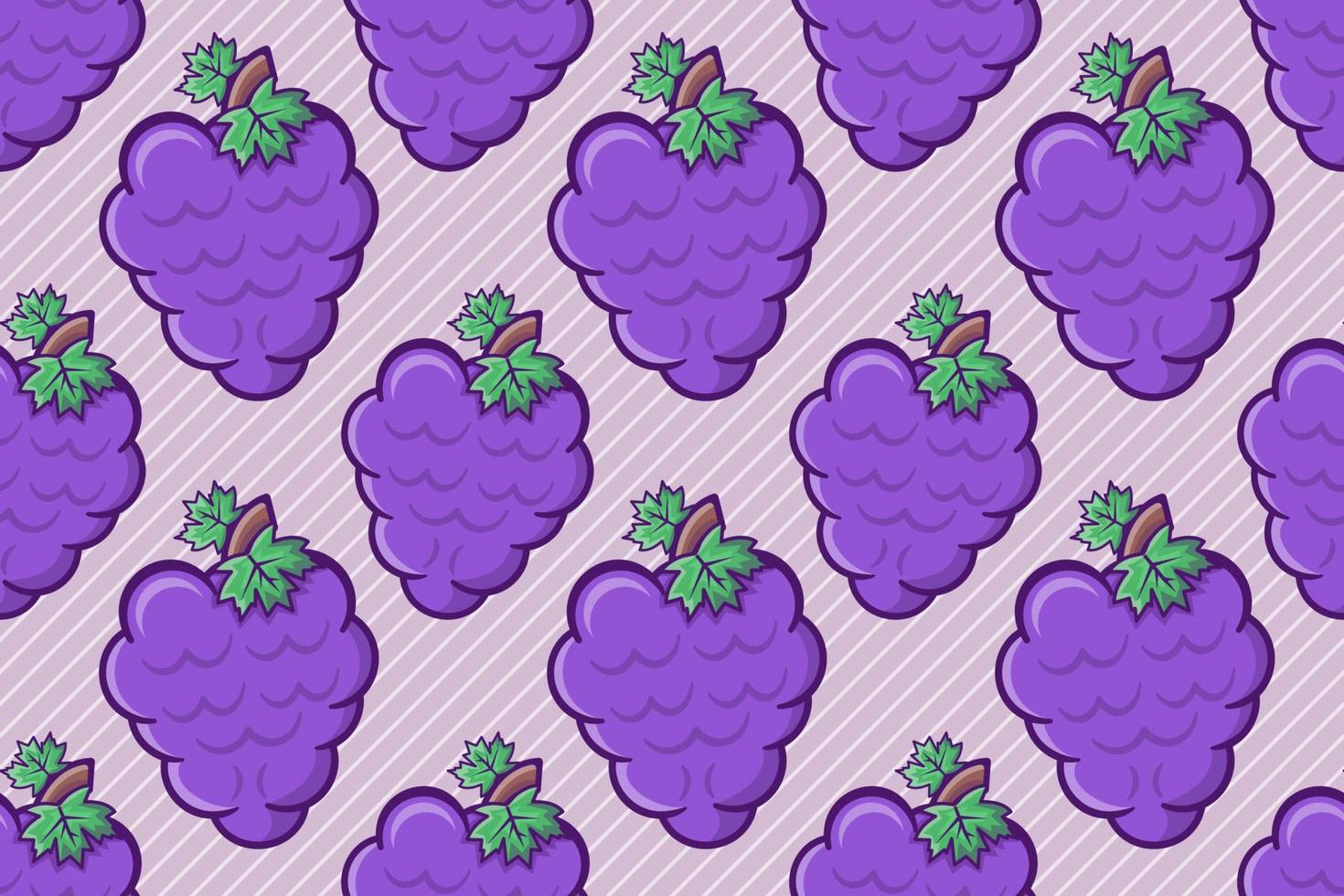 Ilustración de vector de patrones sin fisuras de fruta de uva morada