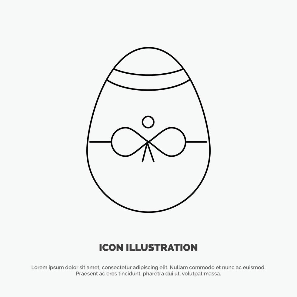regalo pájaro decoración huevo de pascua línea icono vector