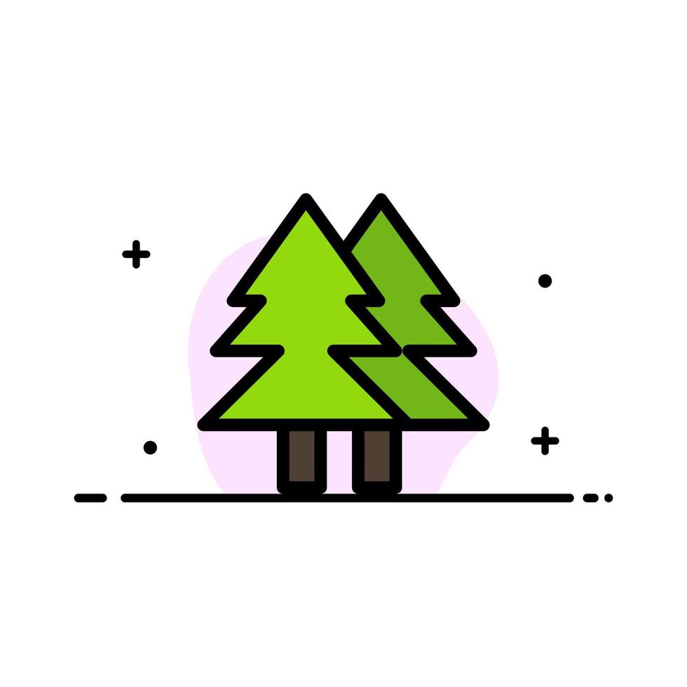 navidad eco medio ambiente verde feliz negocio línea plana lleno icono vector banner plantilla