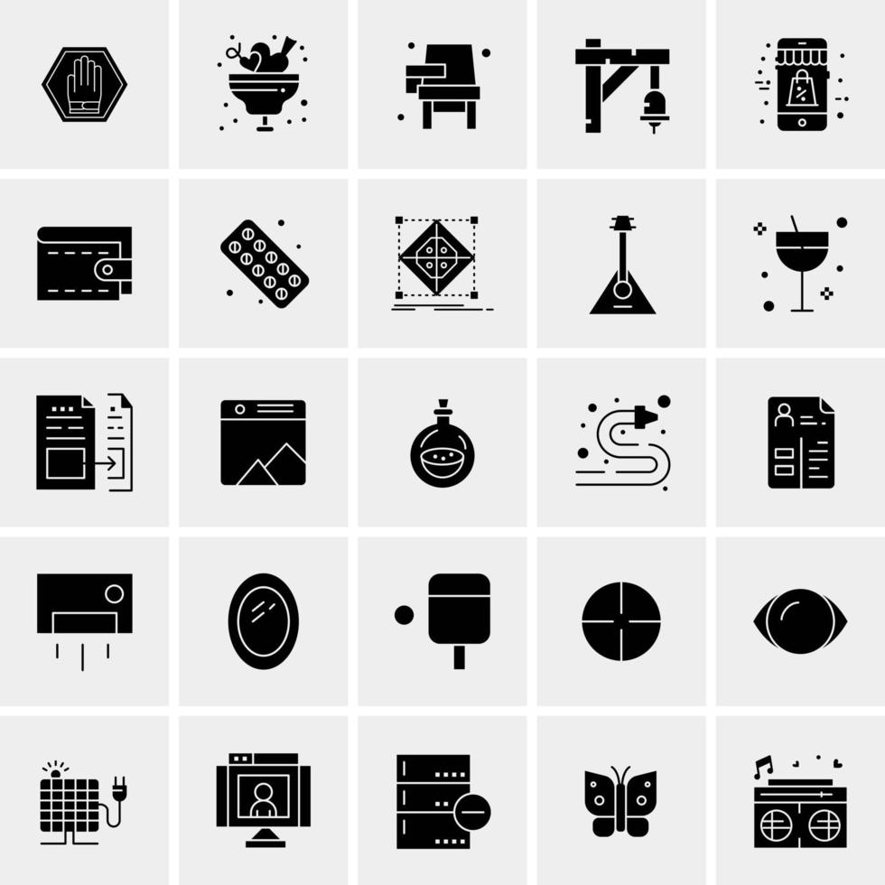 25 iconos de negocios universales vector ilustración de icono creativo para usar en proyectos relacionados con la web y dispositivos móviles