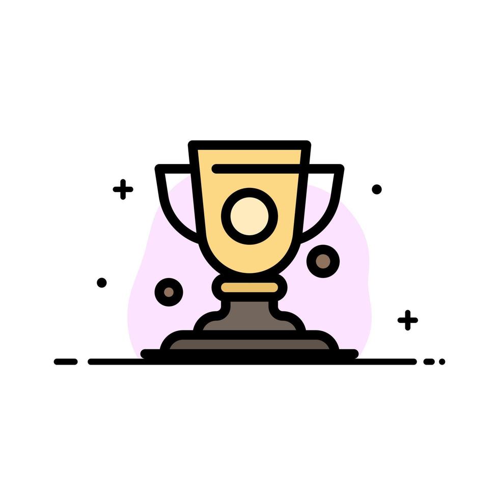 Achievement Cup Prize Trophy  Business Flat Line Filled Icon Vector Banner Template