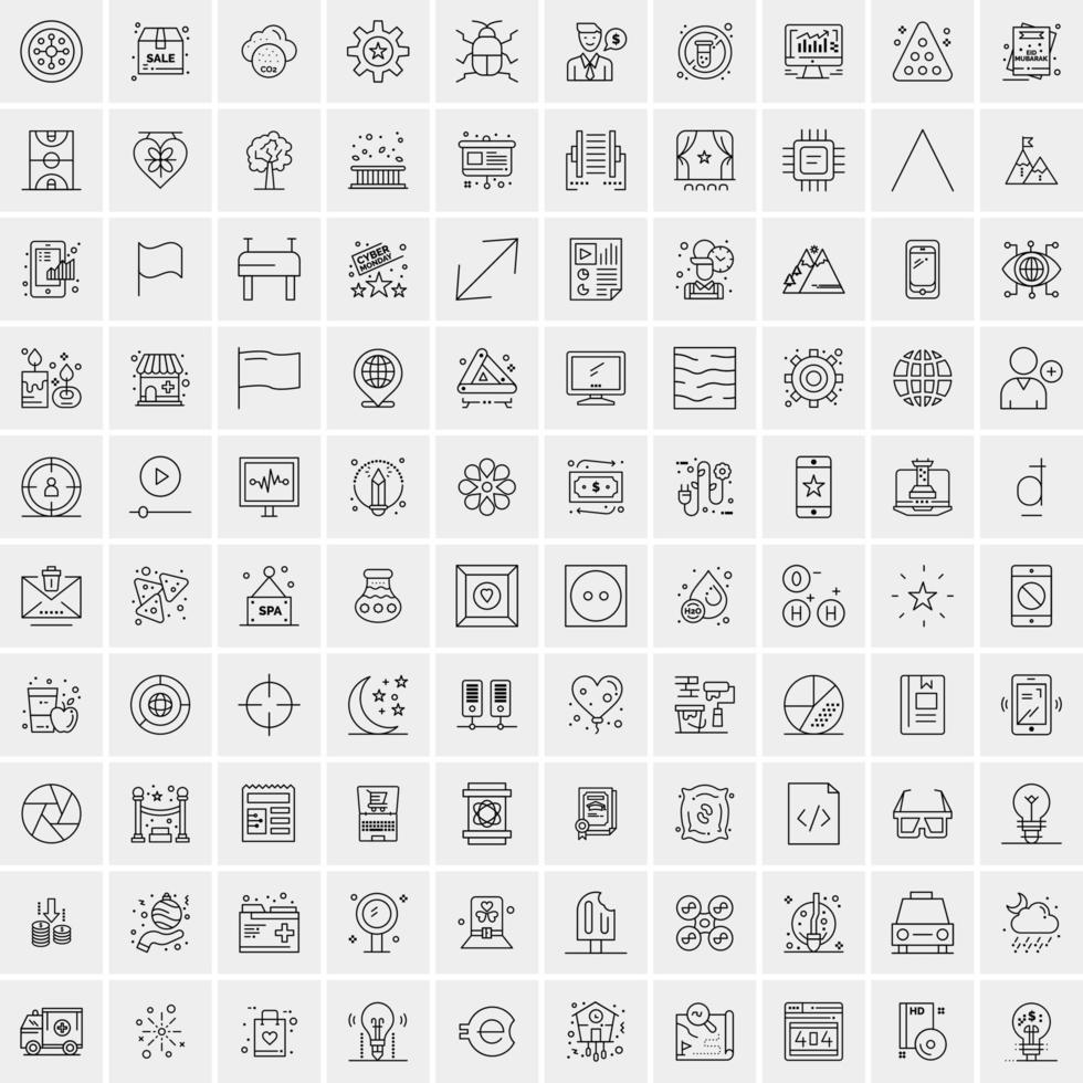 100 iconos de negocios para web y material impreso vector