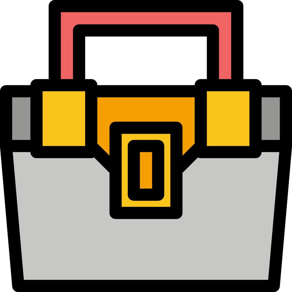 bolsa caja material de construcción kit de herramientas color plano icono vector icono banner plantilla
