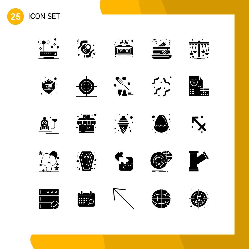 Modern Set of 25 Solid Glyphs and symbols such as play kindergarten woman food cake Editable Vector Design Elements