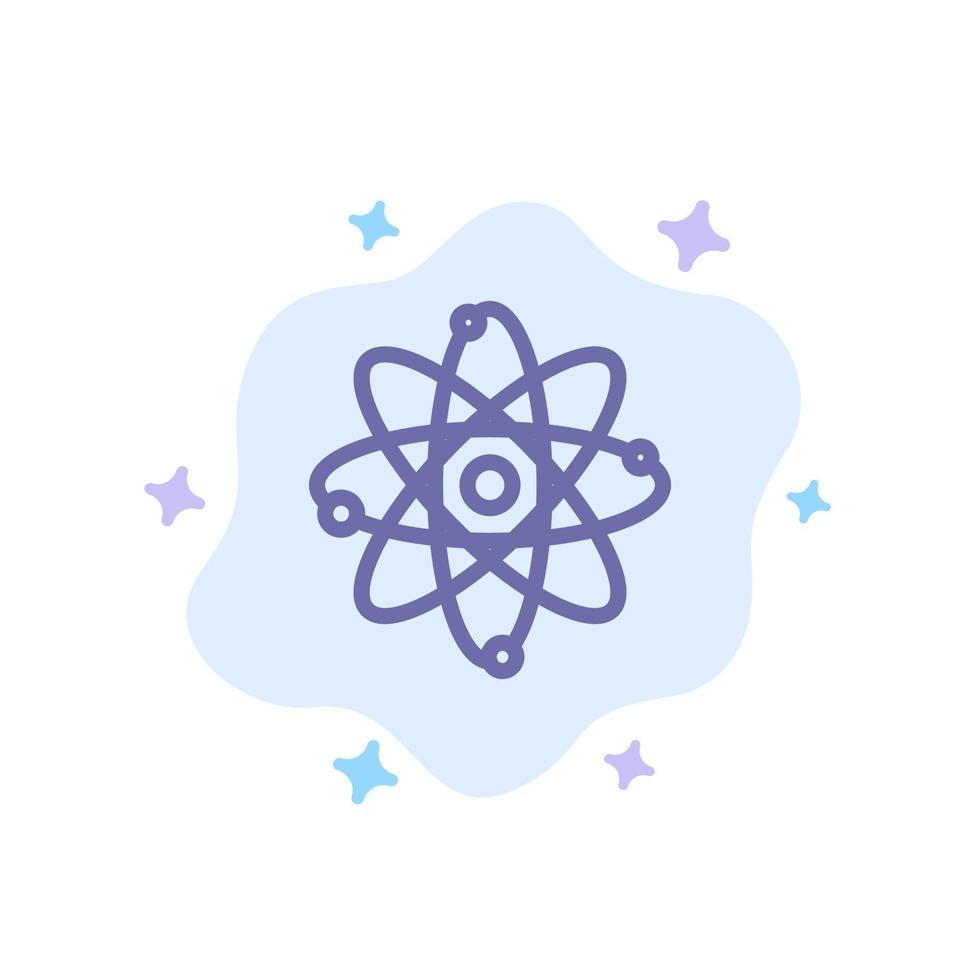 Atom Chemistry Molecule Laboratory Blue Icon on Abstract Cloud Background vector