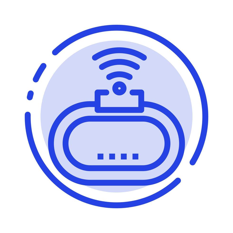 Device Security Wifi Signal Blue Dotted Line Line Icon vector