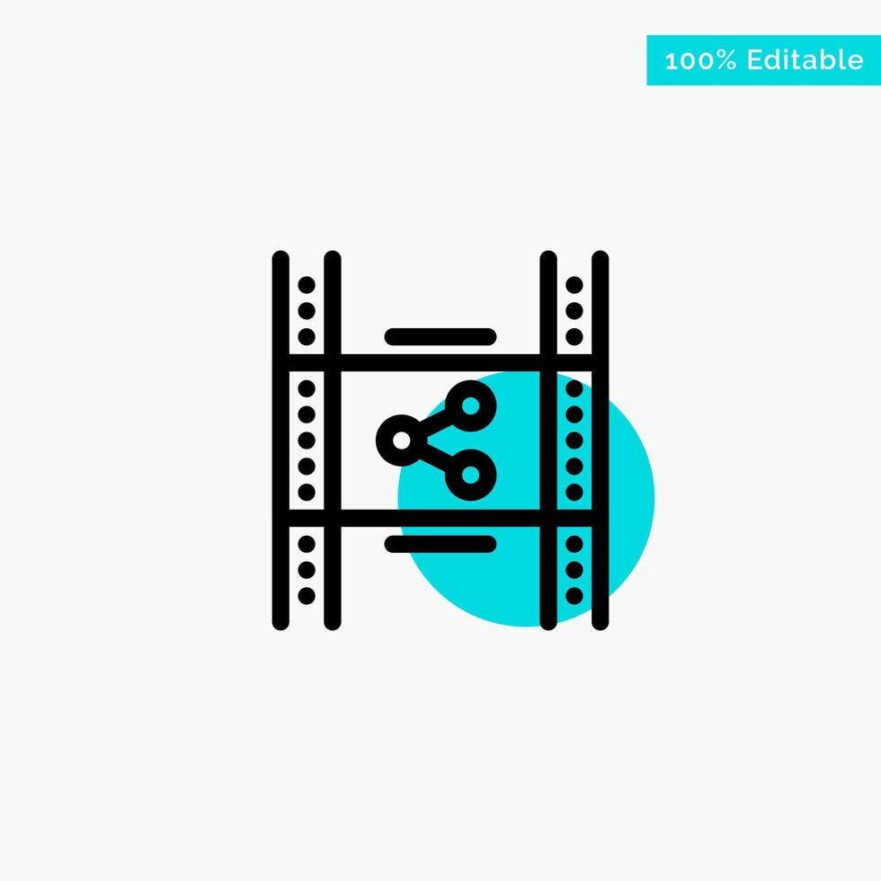 Distribution Film Movie P2p Share turquoise highlight circle point Vector icon