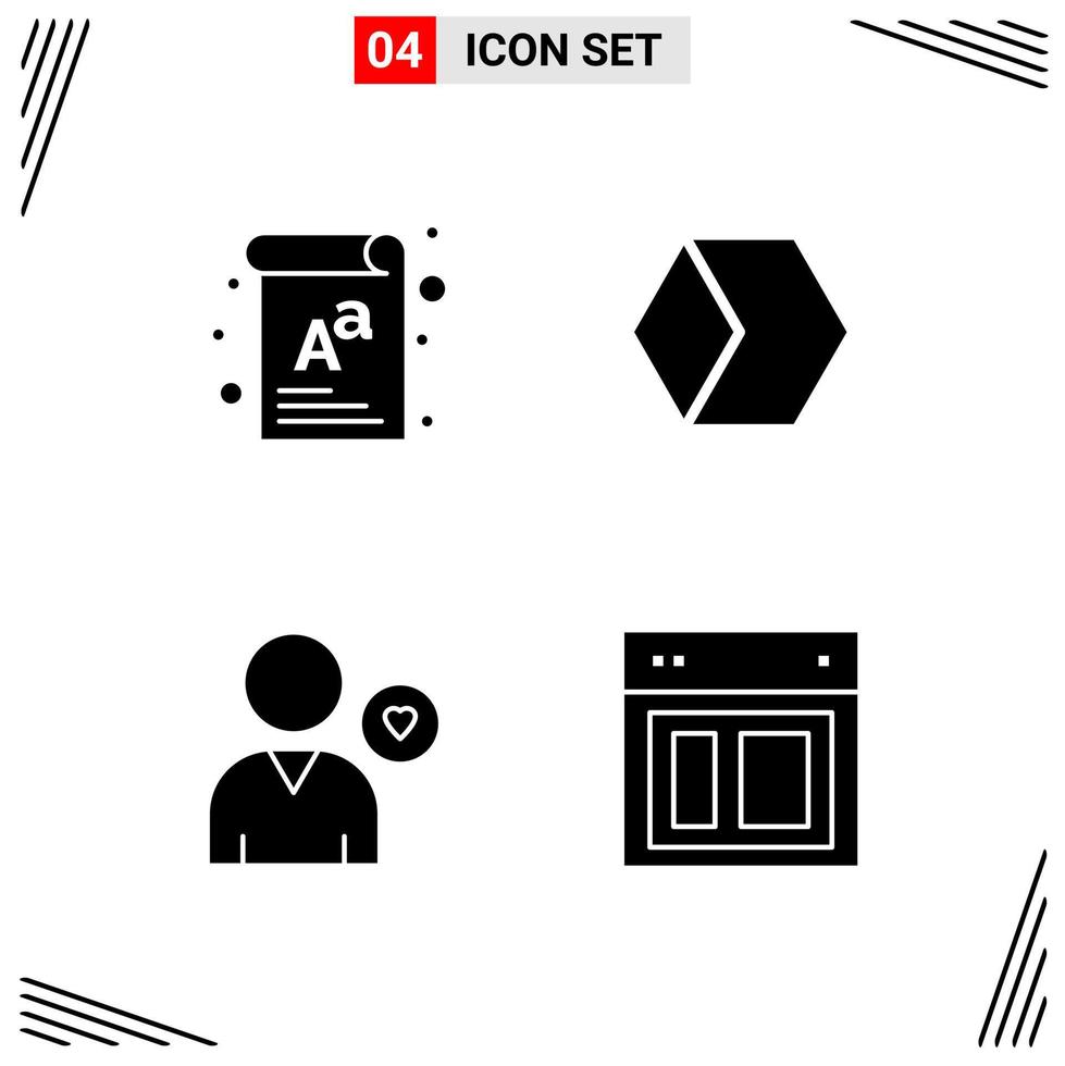 4 Icons Solid Style Grid Based Creative Glyph Symbols for Website Design Simple Solid Icon Signs Isolated on White Background 4 Icon Set vector