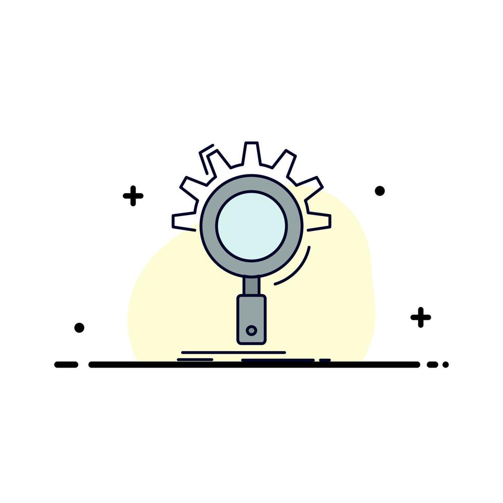 seo search optimization process setting Flat Color Icon Vector