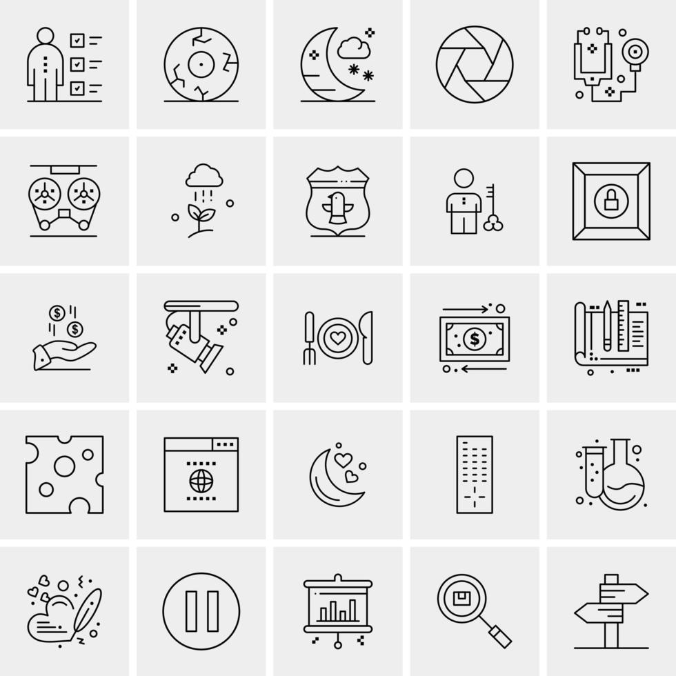 25 iconos de negocios universales vector ilustración de icono creativo para usar en proyectos relacionados con la web y dispositivos móviles