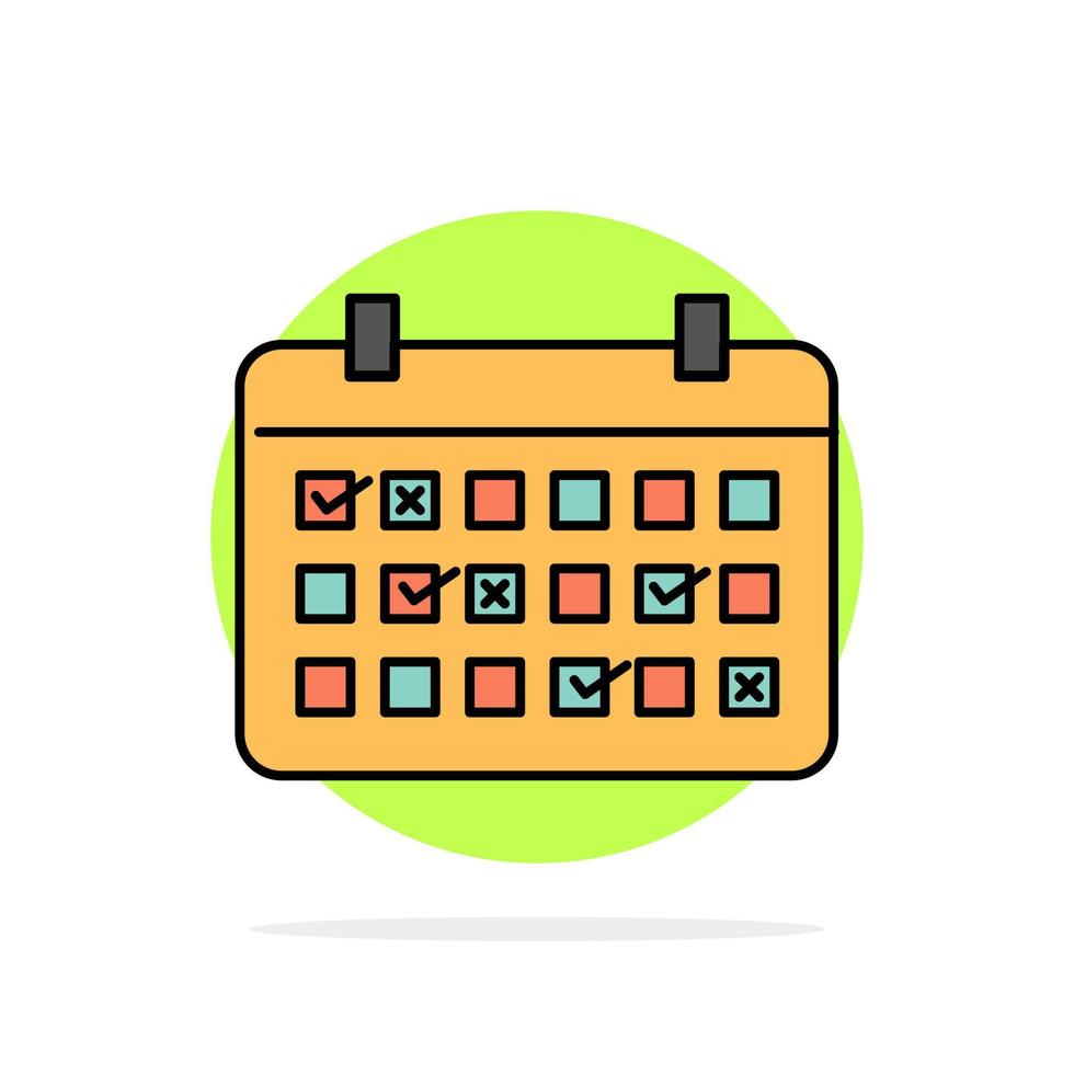 calendario fecha mes año tiempo resumen círculo fondo plano color icono vector