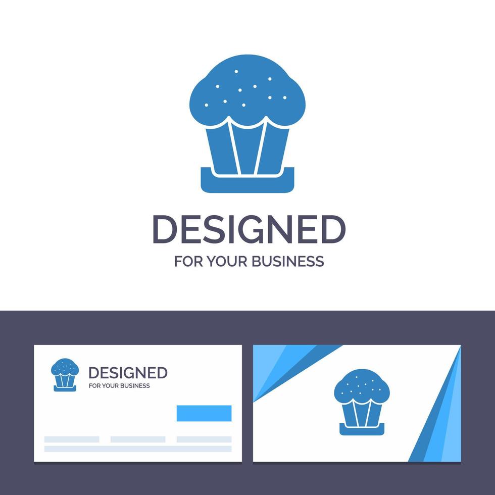 Creative Business Card and Logo template Cake Cup Food Easter Vector Illustration