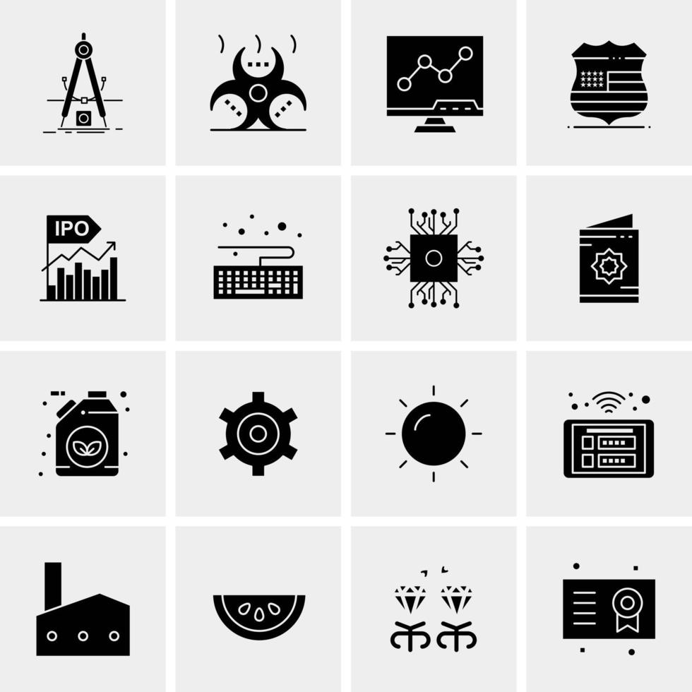 16 iconos universales de negocios vector ilustración de icono creativo para usar en proyectos relacionados con la web y dispositivos móviles