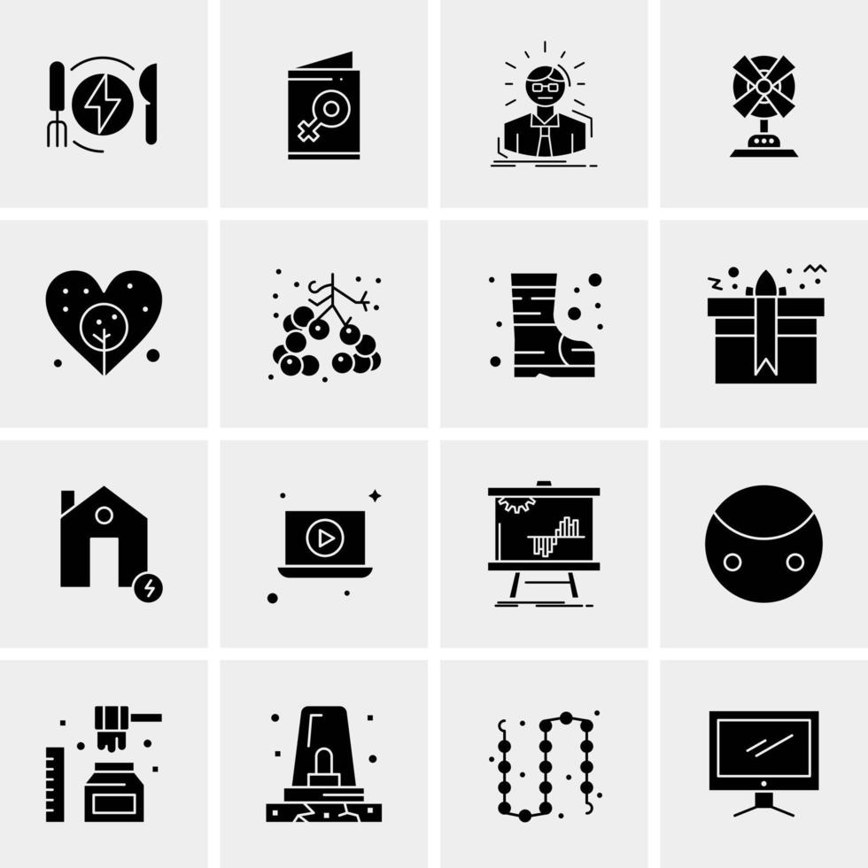 16 iconos universales de negocios vector ilustración de icono creativo para usar en proyectos relacionados con la web y dispositivos móviles