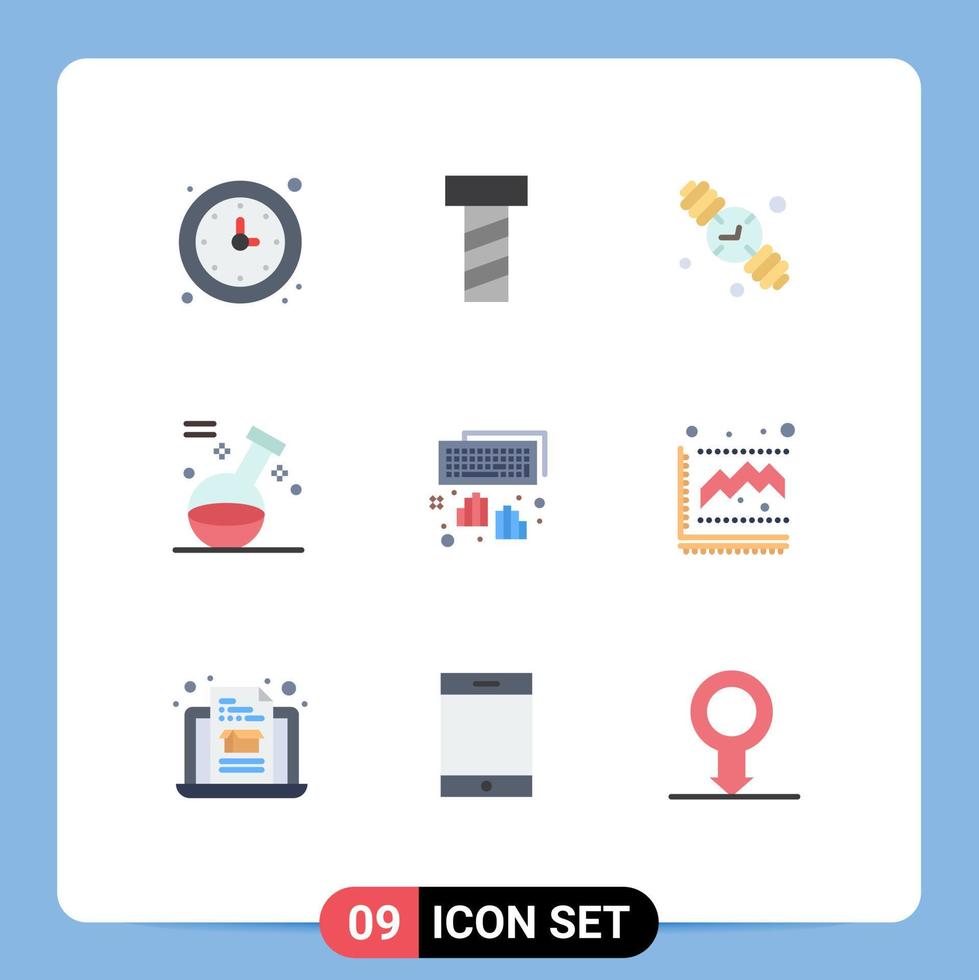 Modern Set of 9 Flat Colors and symbols such as programming hands family time spa game Editable Vector Design Elements