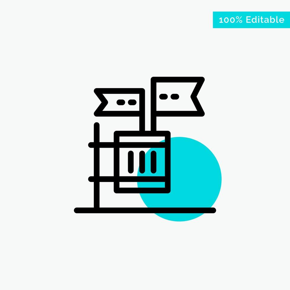 Ballot Boycott Election Garbage Junk turquoise highlight circle point Vector icon