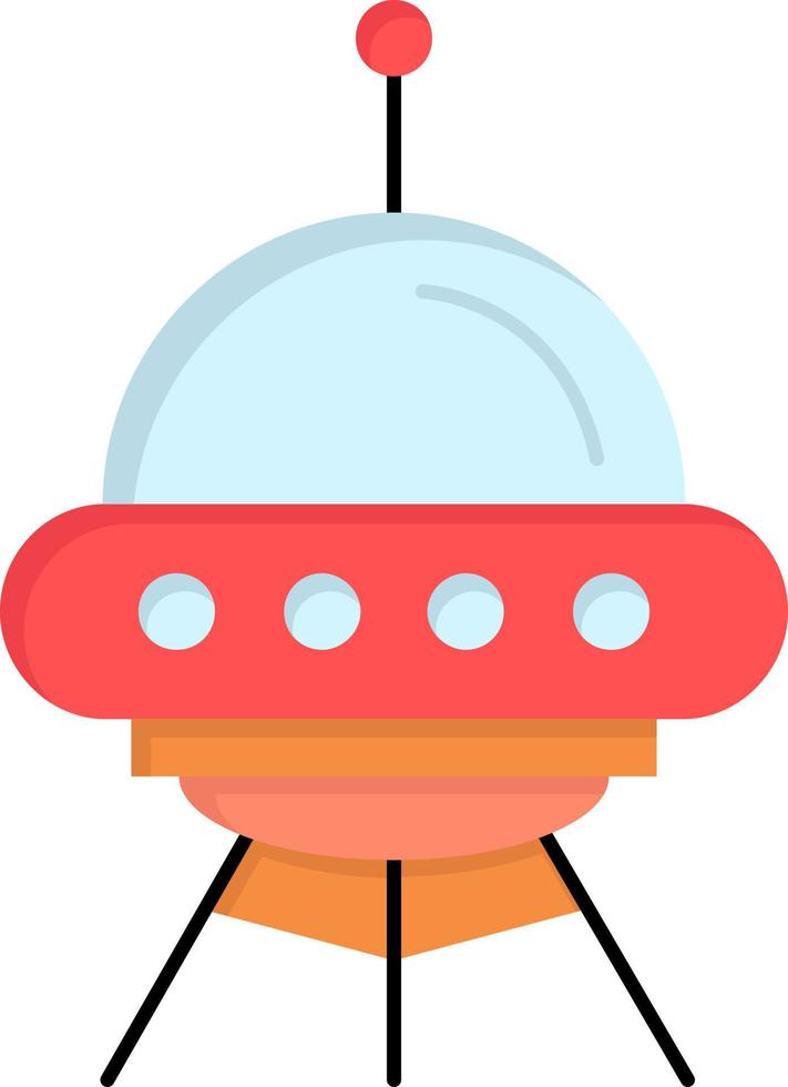 space ship space ship rocket alien Flat Color Icon Vector