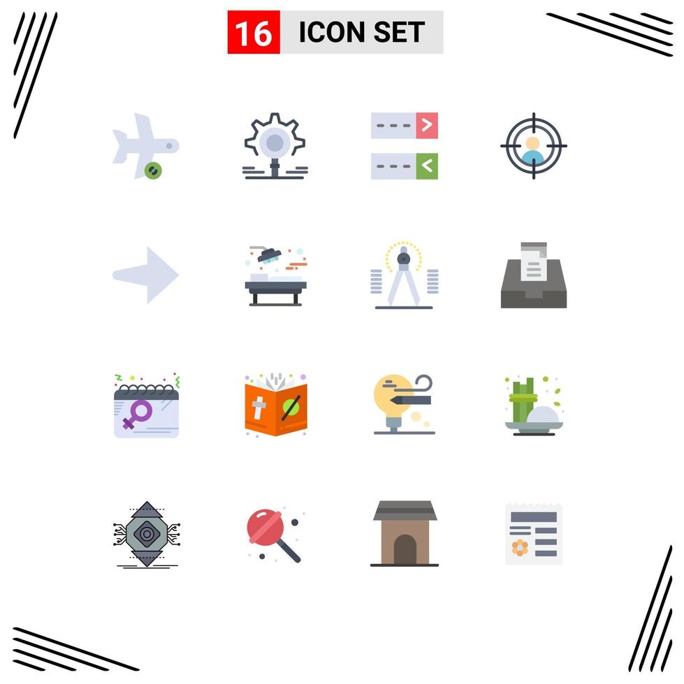 paquete de iconos de vector de stock de 16 signos y símbolos de línea para el ajuste de flecha de hospital objetivo de hombre paquete editable de elementos de diseño de vector creativo