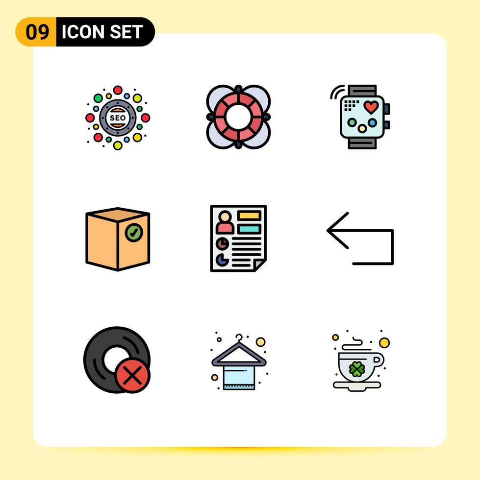 9 Creative Icons Modern Signs and Symbols of e check support box heartbeat Editable Vector Design Elements