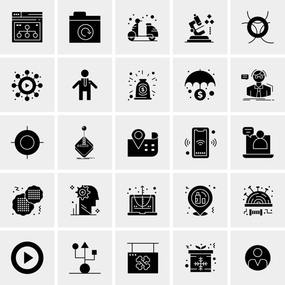 25 iconos de negocios universales vector ilustración de icono creativo para usar en proyectos relacionados con la web y dispositivos móviles