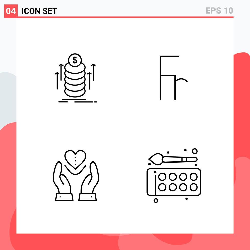 Collection of 4 Vector Icons in Line style Modern Outline Symbols for Web and Mobile Line Icon Sign Isolated on White Background 4 Icons