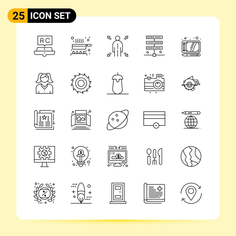 25 Creative Icons for Modern website design and responsive mobile apps 25 Outline Symbols Signs on White Background 25 Icon Pack vector