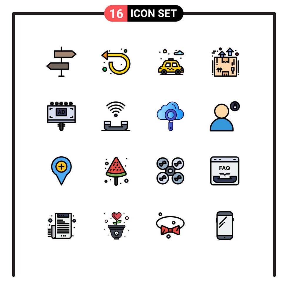 16 Creative Icons Modern Signs and Symbols of ad package left logistics box Editable Creative Vector Design Elements