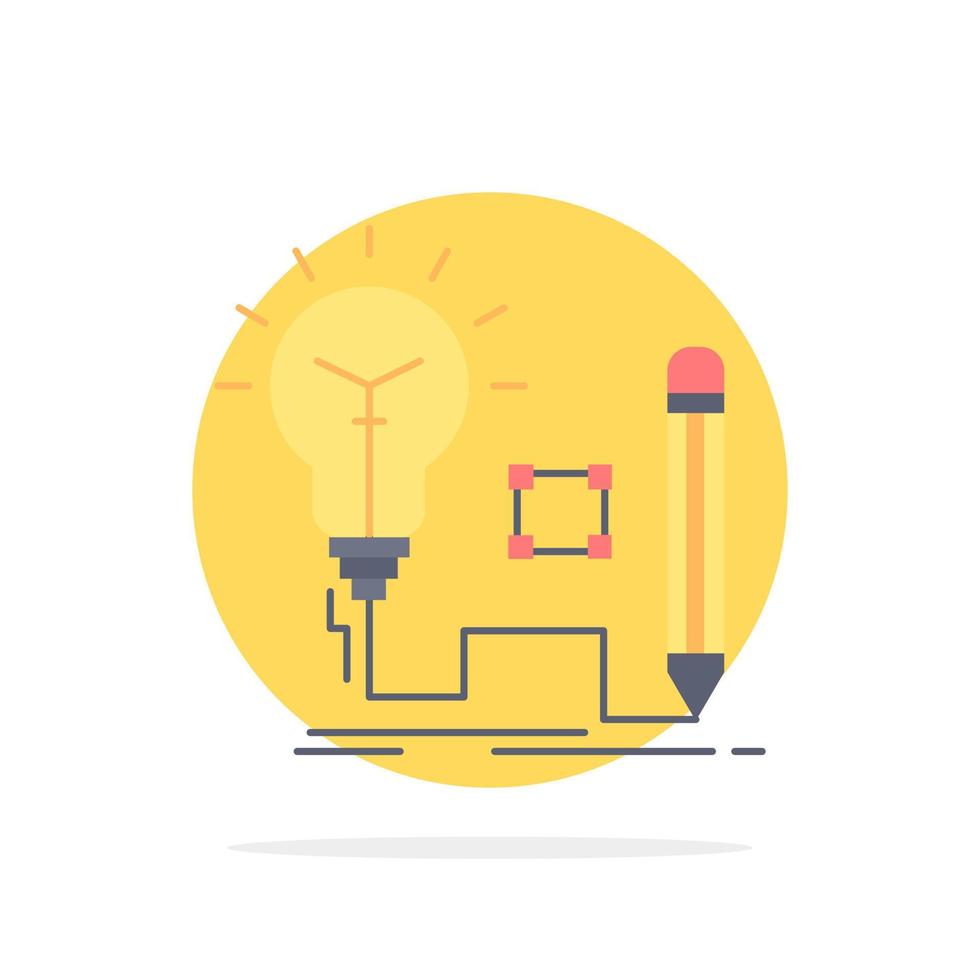 Idea insight key lamp lightbulb Flat Color Icon Vector