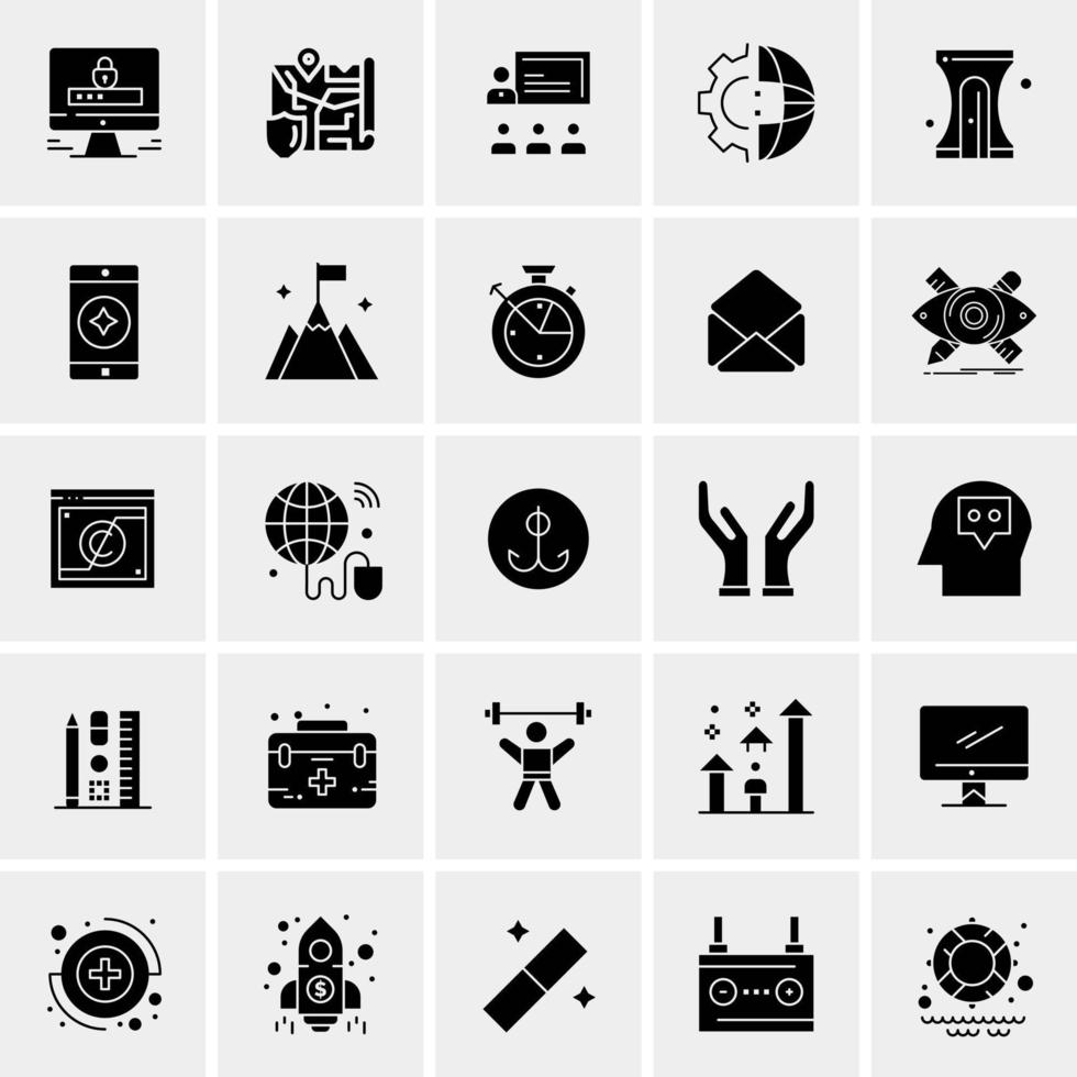 25 iconos de negocios universales vector ilustración de icono creativo para usar en proyectos relacionados con la web y dispositivos móviles