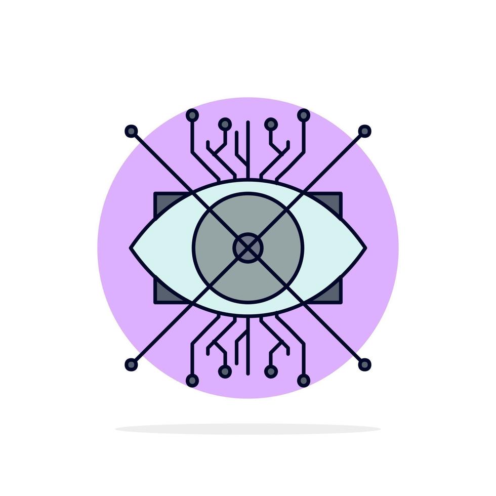 Ar augmentation cyber eye lens Flat Color Icon Vector