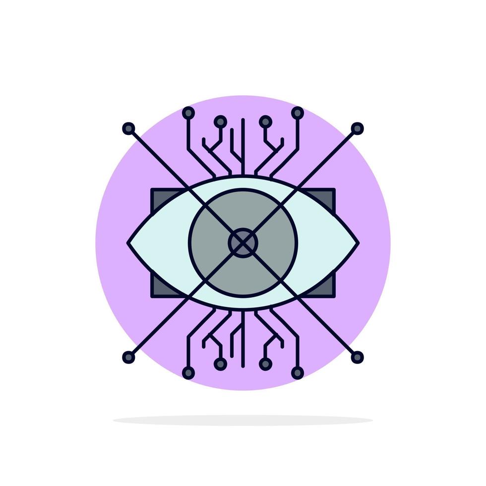 Ar augmentation cyber eye lens Flat Color Icon Vector